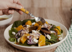 Beetroot, orange and white beans salad