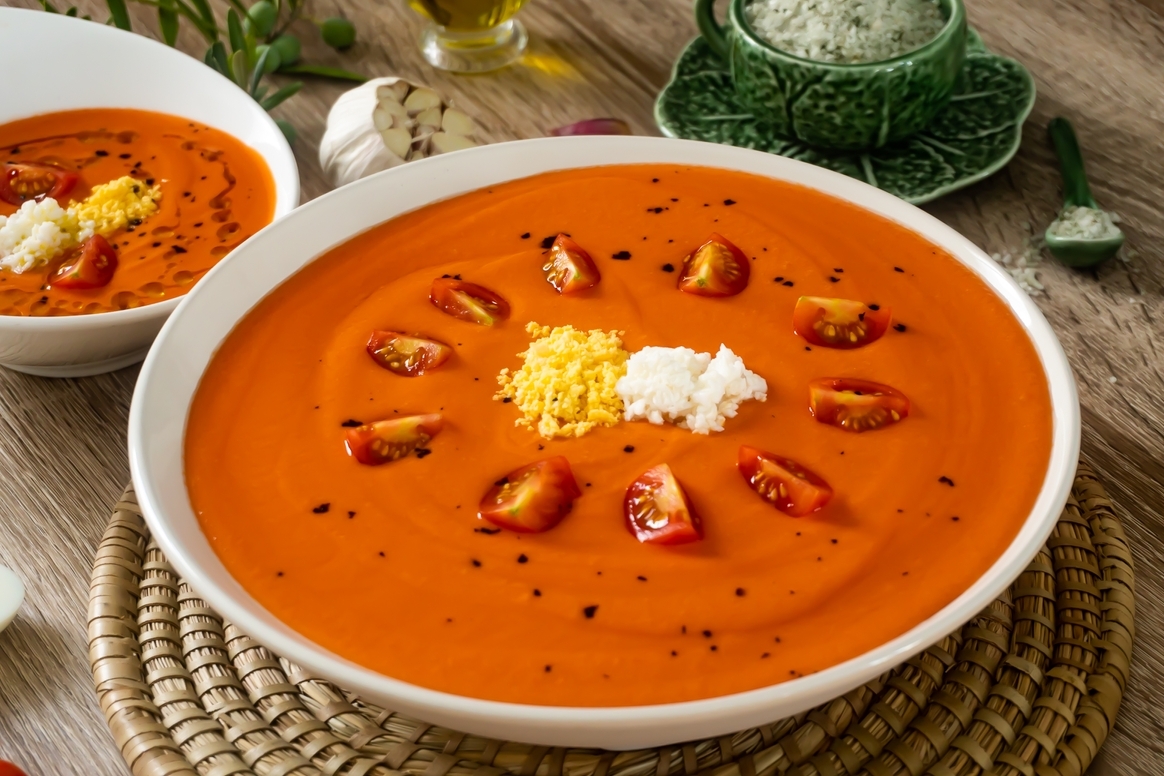 Salmorejo chilled vegan tomato soup homemade healthy recipe